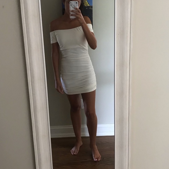 Susana Monaco Dresses & Skirts - Susana Monaco (Revolve) White Ruched Formal Dress